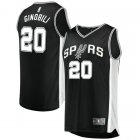 Camiseta Manu Ginobili 20 San Antonio Spurs Icon Edition Negro Nino